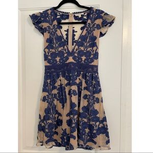 Free people nude and blue laced dress